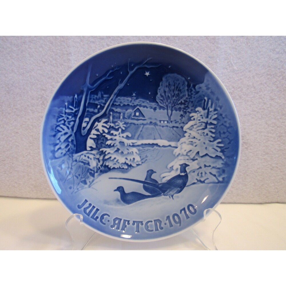 Vtg B&G Royal Copenhagen Collectable 1970 Christmas Plate Pheasants in the Snow